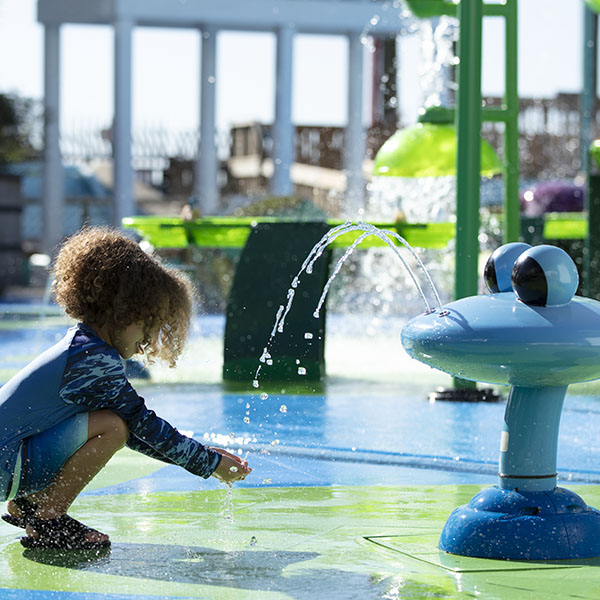 Child playing in water