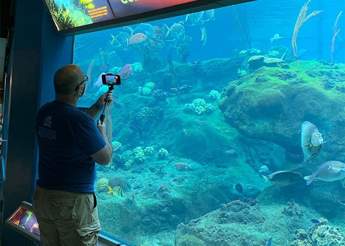 man leading virtual tour