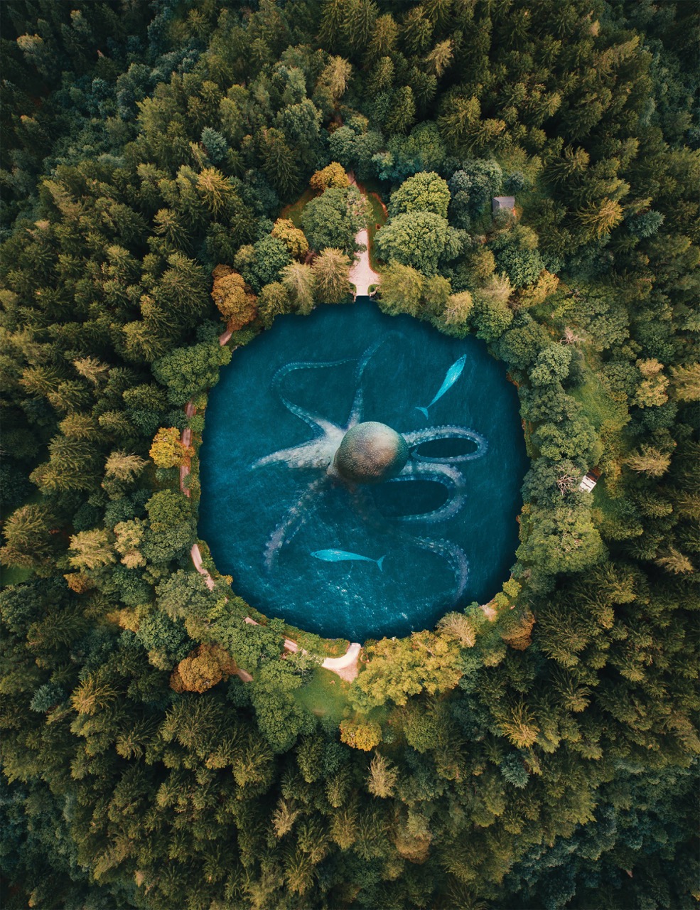 octopus_swimming_surrounded_by_trees_AbdelrahmanElbadry