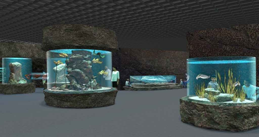 rednering of cylindrical fish habitats