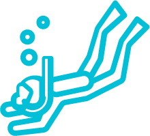 blue scuba diver icon