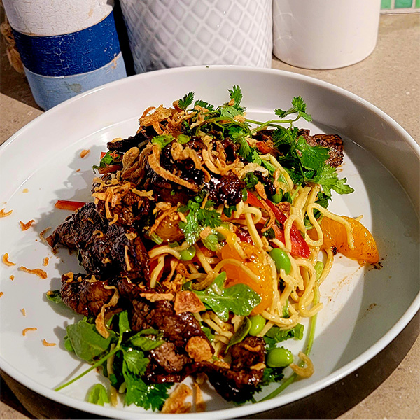korean beef and noodle salad