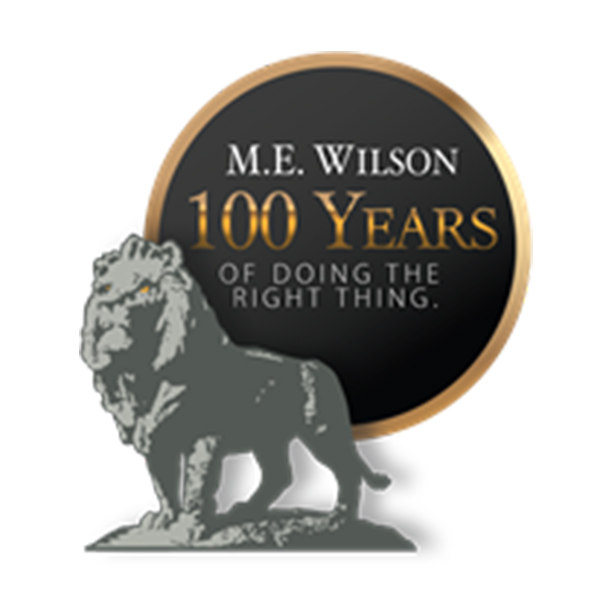 ME Wilson_100 Years of doing the right thing_with lion_logo