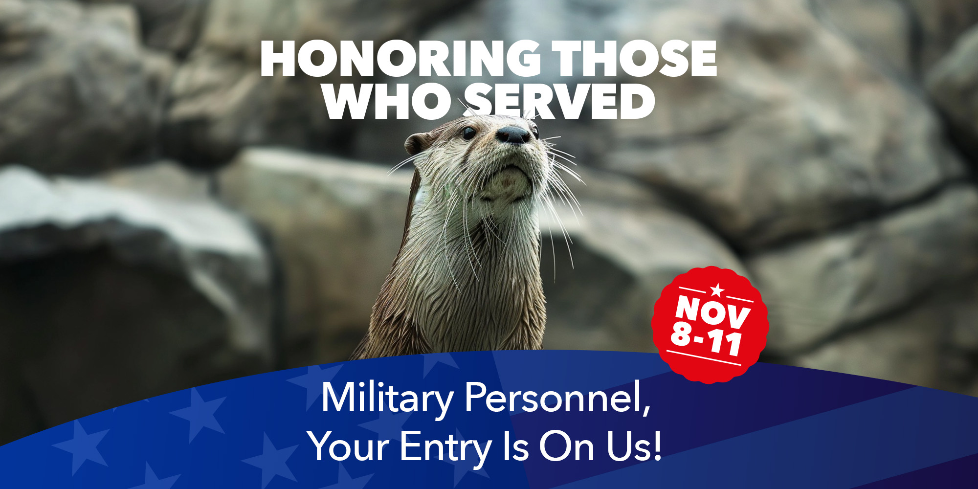 Veterans Day promotion from November 8-11 at the Florida Aquarium.