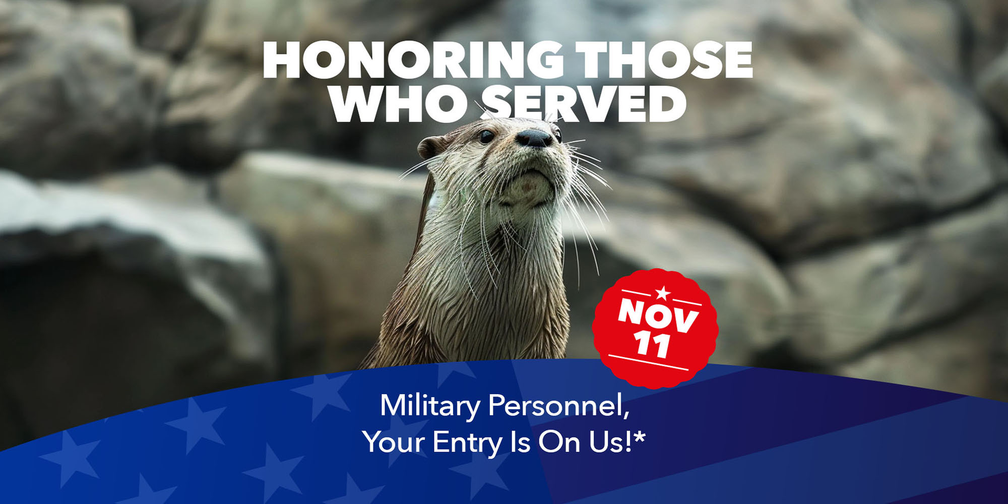 veterans day free admission promotion on Nov 11 for active and retired military personal