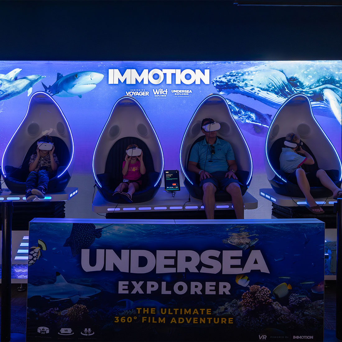 Guests wearing VR headsets