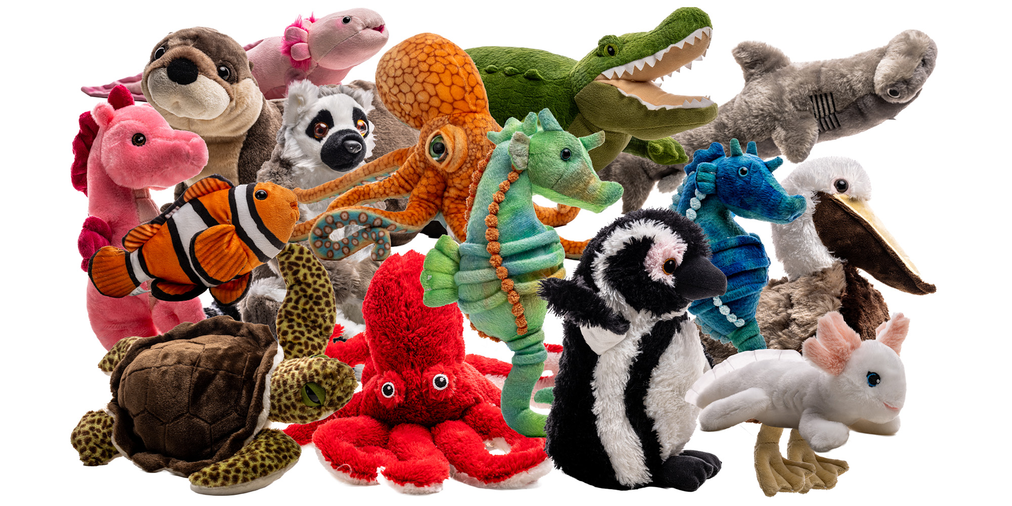 group of symbolic adoptable stuffies offered by The Florida Aquarium
