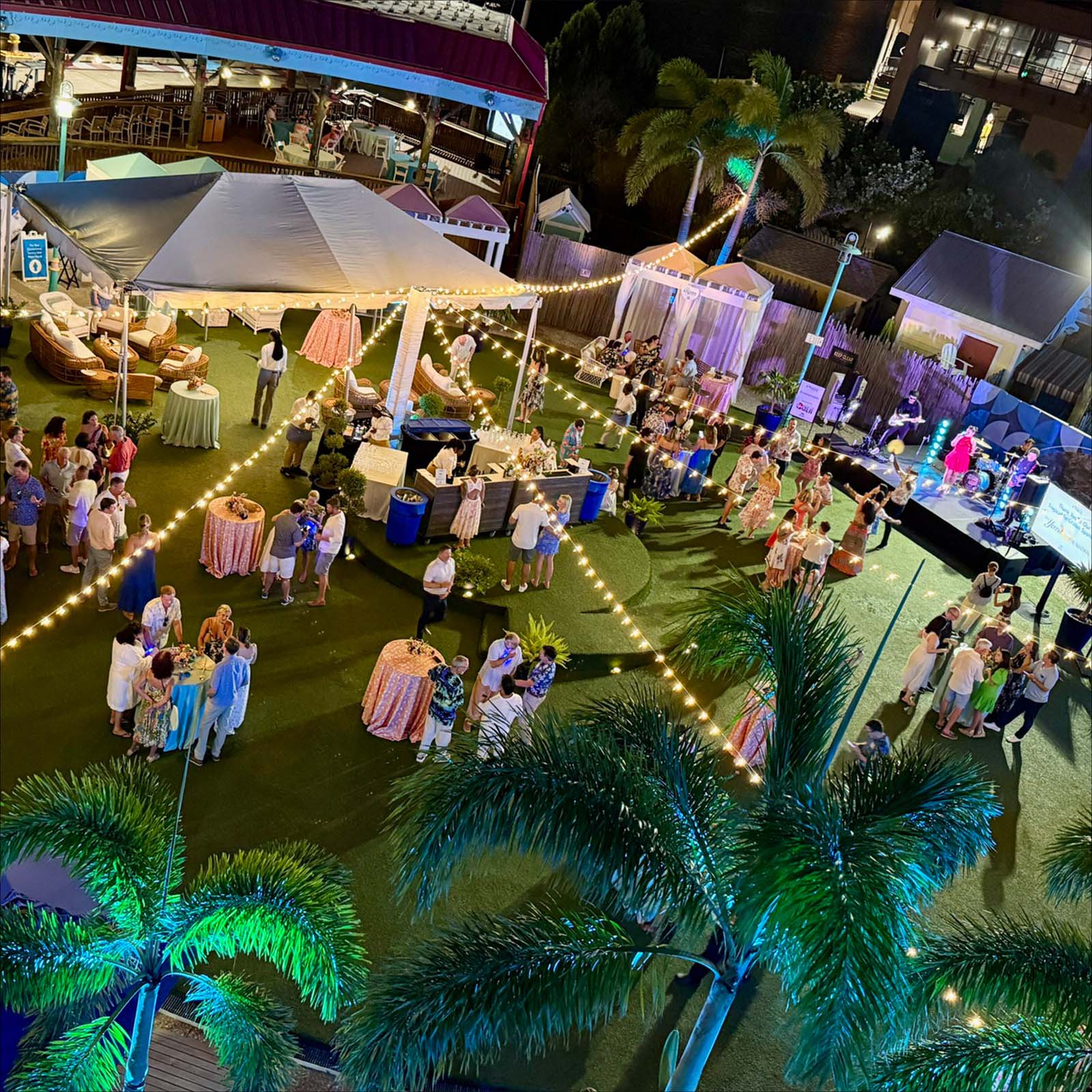 Evening view of the World Ocean Day Soiree benefitting The Florida Aquarium from the Rooftop Terrace